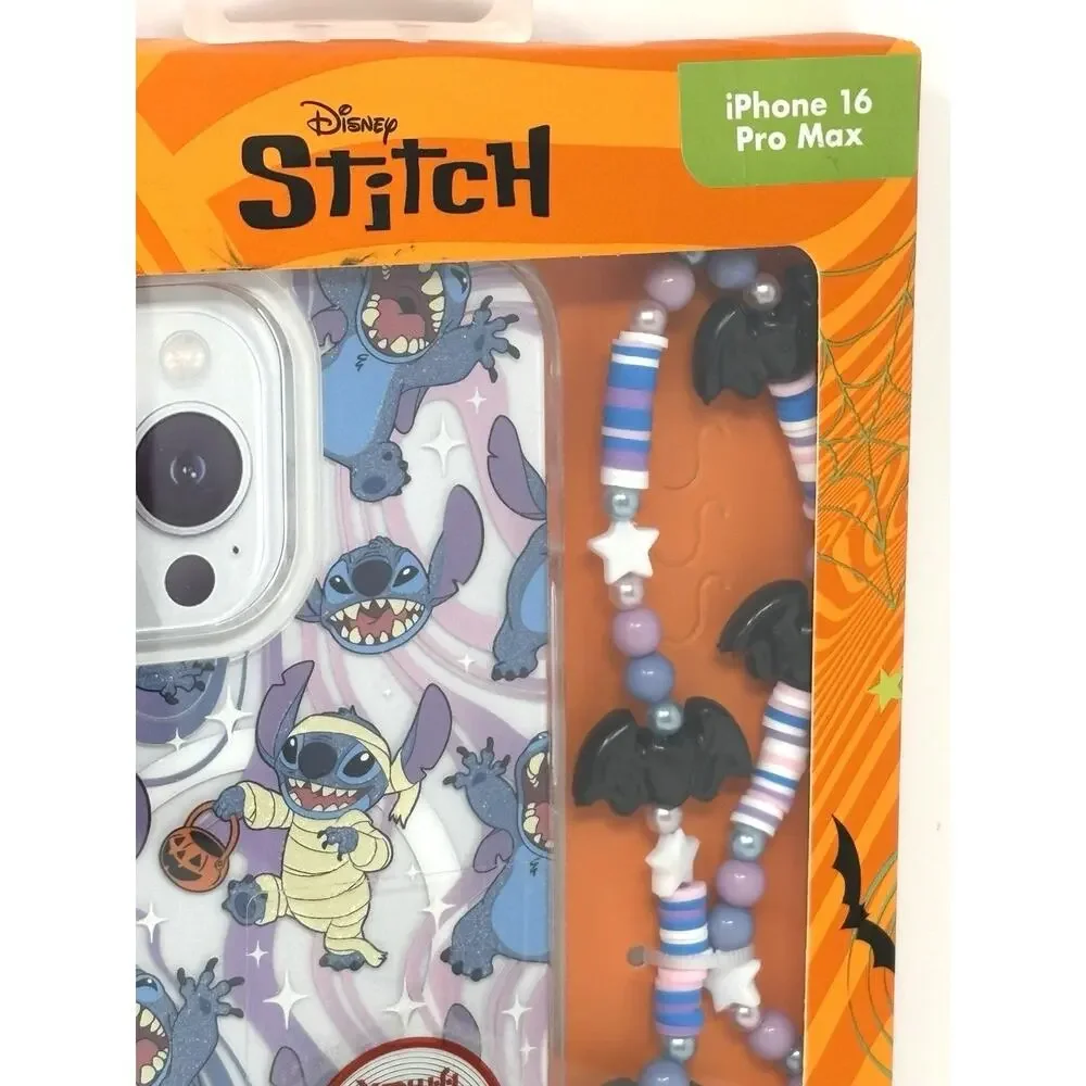 Disney Stitch Halloween Skinnydip iPhone 16 Pro Max Hard Case Beaded Strap NIP